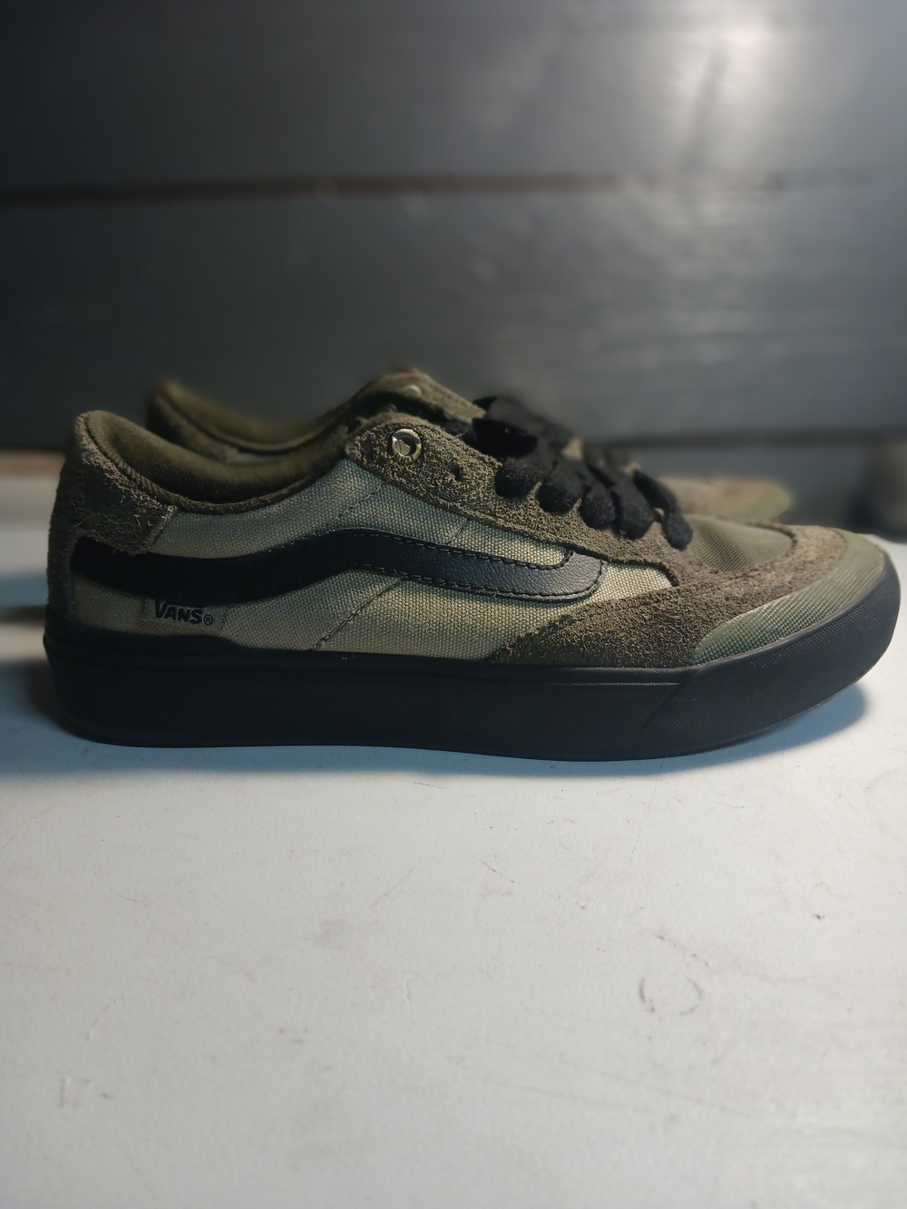 Vans Olive Green and Black Low-Top Sneakers